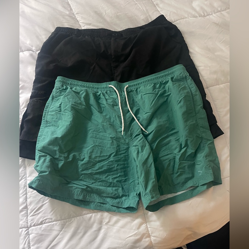 Magellan Swim Shorts Green Fishing Gear SPF 30 Black Cargo Lightweight Lot